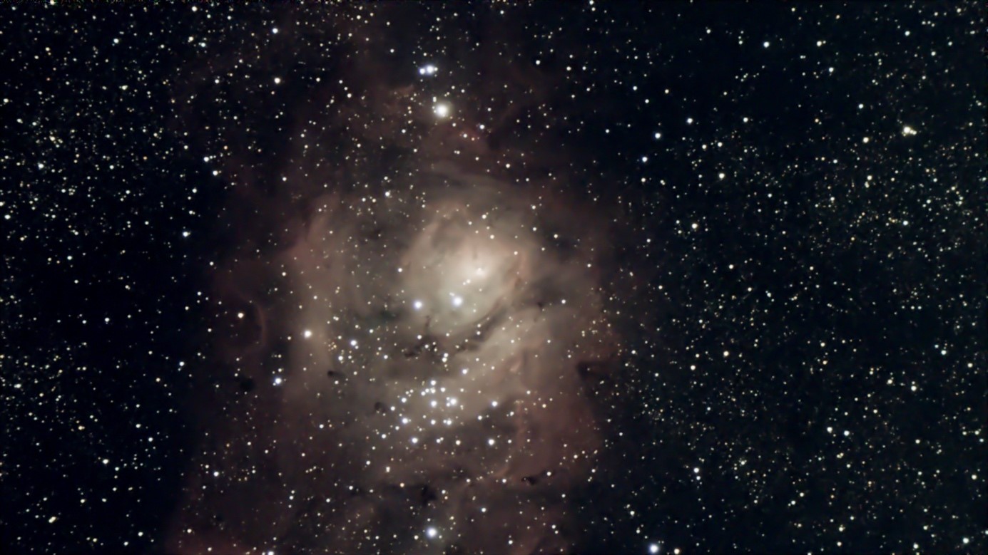 Der Lagunennebel M8 im Sternbild Schütze. Belichtungszeit 5 Minuten, Bild nachbearbeitet
