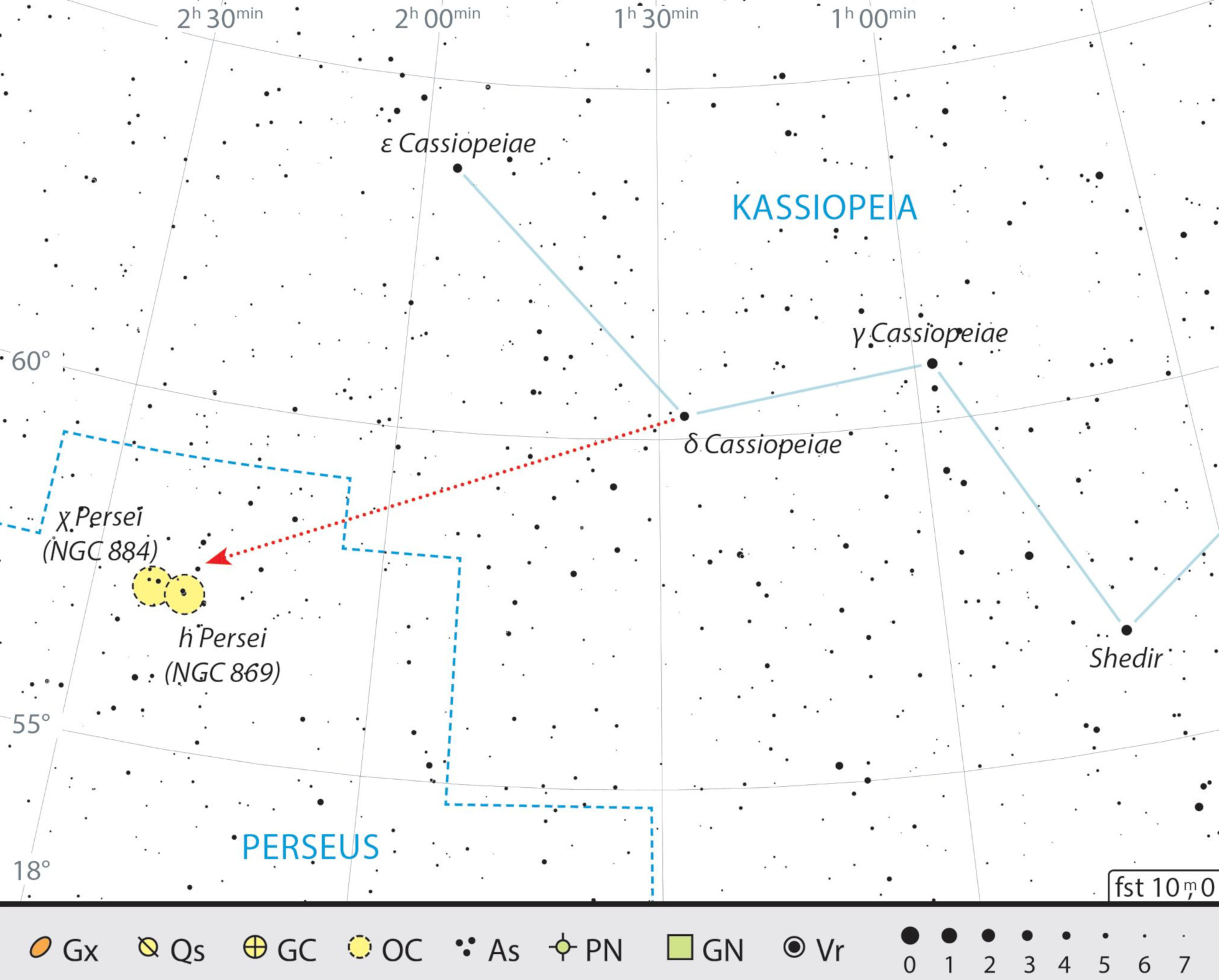 Mapa de procura do aglomerado estelar binário h e χ Perseu. J. Scholten 