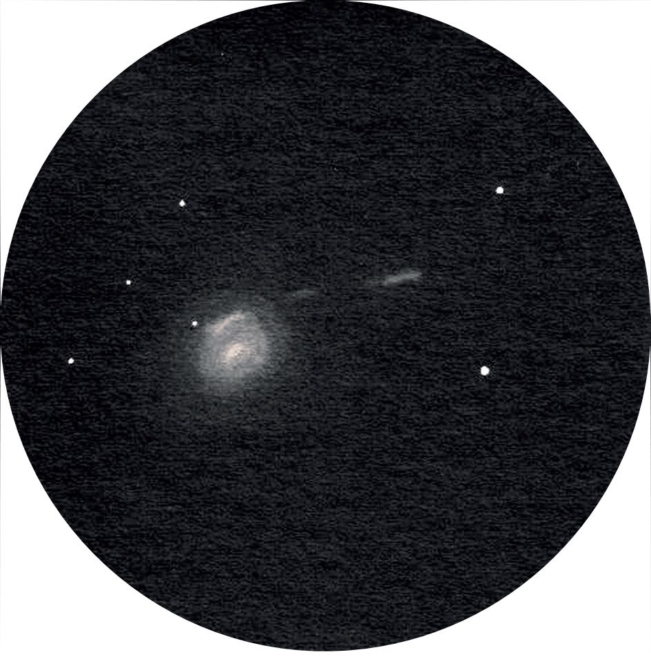 Zeichnung von NGC 772 und NGC 770 mit einem
20 Zoll Newton bei einer Vergrößerung von 434×. Uwe Glahn