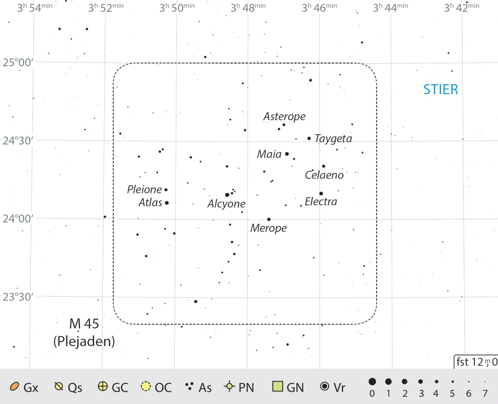 Finding chart for our observing recommendations in Pleiades. J. Scholten