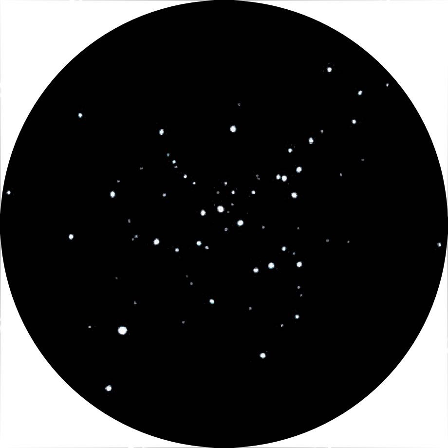 Dessin de Messier 41 réalisé avec un Newton de 8 pouces, grossissement 40x. Michael Vlasov