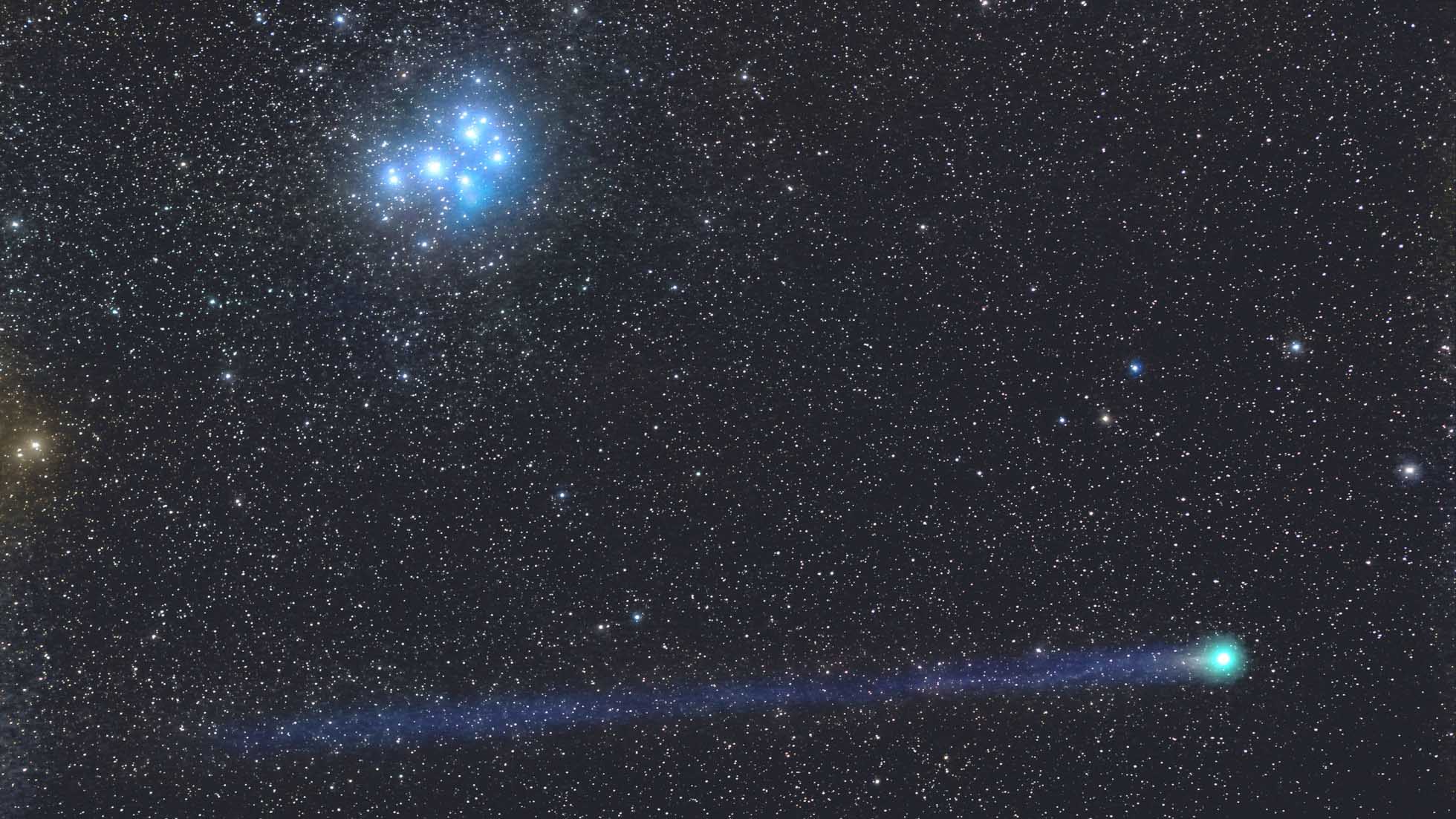 Komet Lovejoy besucht die Plejaden. Foto: Cristian Fattinnanzi