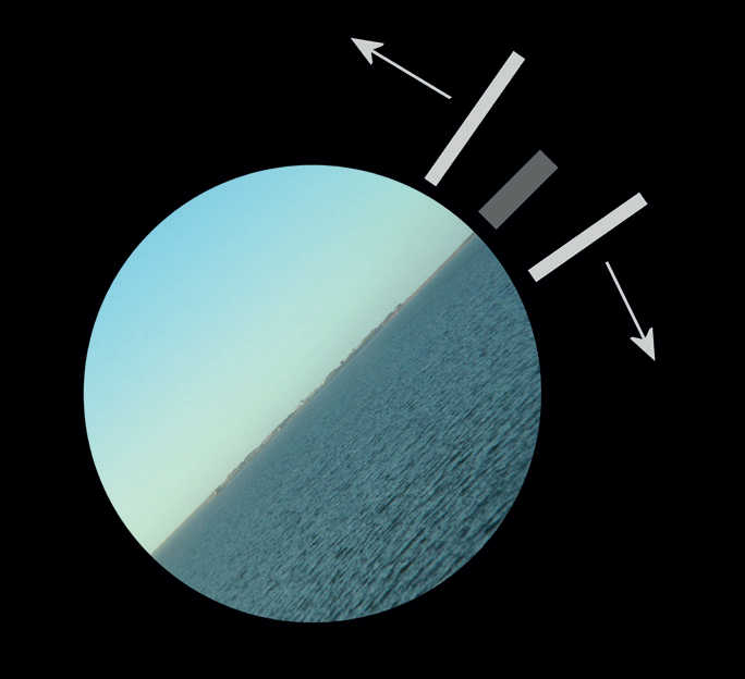 În cazul în care se recunoaște orizontul atunci când se privește prin ocular, șurubul punctului zero poate fi aliniat direct la acesta. Cele două șuruburi de reglare se reglează apoi simetric față de acesta. P. Oden