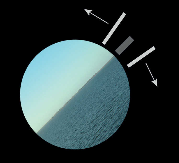 If the horizon is visible when looking through the eyepiece, then the zero-point screw can be directly aligned with it. The two adjusting screws can then be adjusted symmetrically. P. Oden