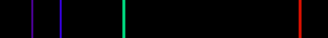 Beispiel eines Emissionslinienspektrums (Quelle: Wikipedia)
