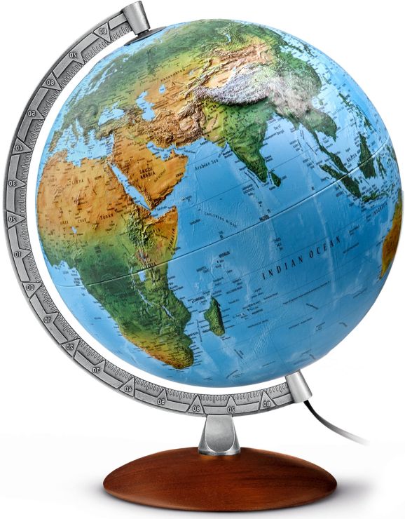 Raised relief globe