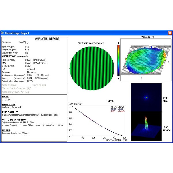 Omegon Refractor apochromat Pro APO AP 150/1000 ED Triplet Carbon OTA