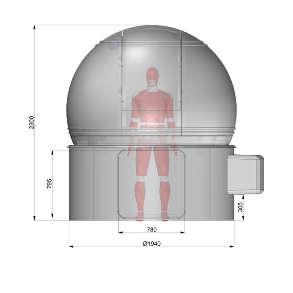 Omegon Observatoriekupol 2m diameter H80
