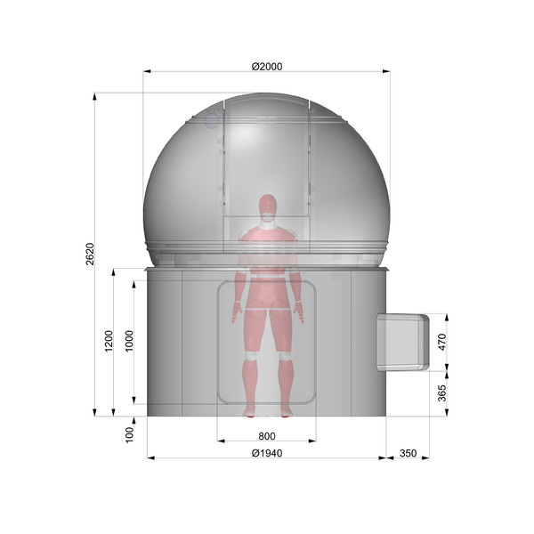 Omegon Cupola per l'osservazione astronomica - diametro 2 m, H120