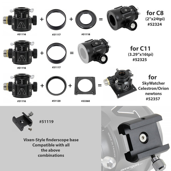 Omegon V-Power 2'' Crayford, Dual Speed Focuser SCT C8