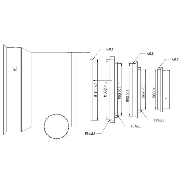 Omegon Apochromatischer Refraktor Pro APO AP 140/910 Triplet OTA