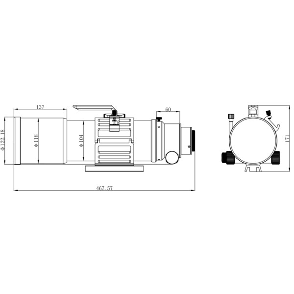 Omegon Refraktor apochromatyczny  Pro APO AP 94/517 Triplet ED OTA