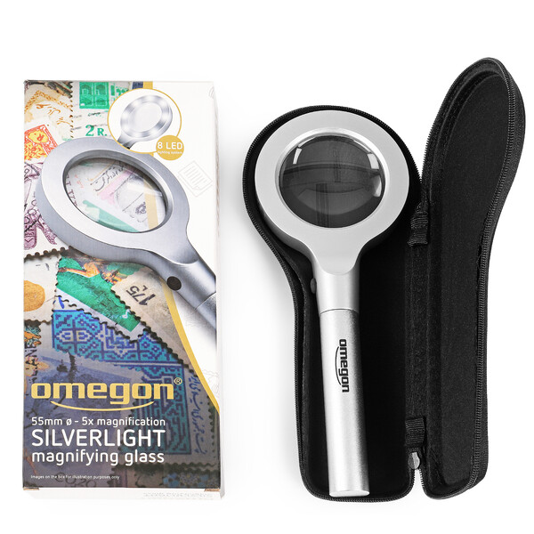 Omegon Magnifying glass 55mm LED illuminated magnifier