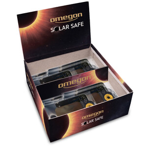 Omegon Solfilter Solar Safe Easy Cam-filter i display med 50 stycken