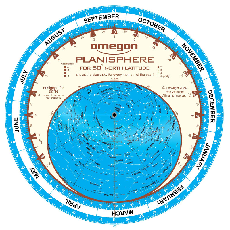 Carte du ciel Omegon Planisphere