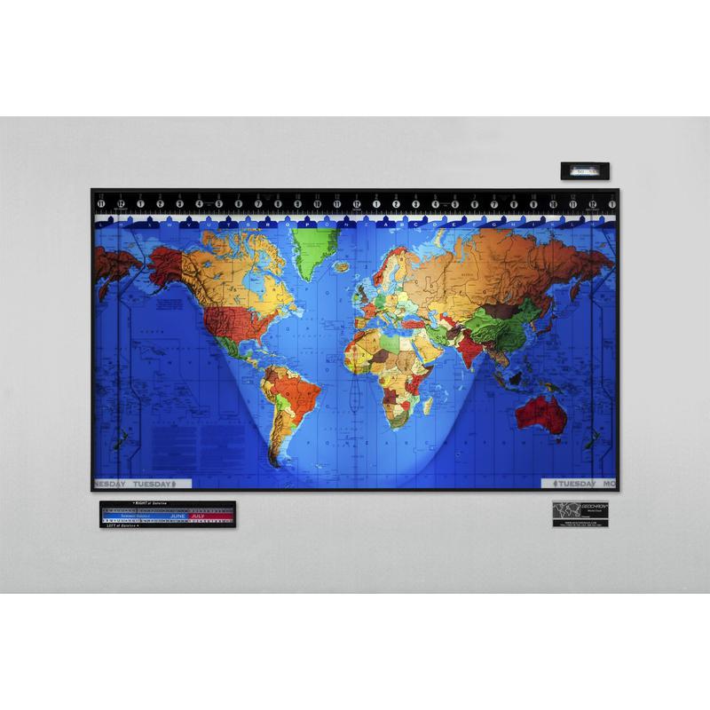 Geochron Original Kilburg in satin eloxierter Aluminiumausführung und  schwarzen Zierleisten