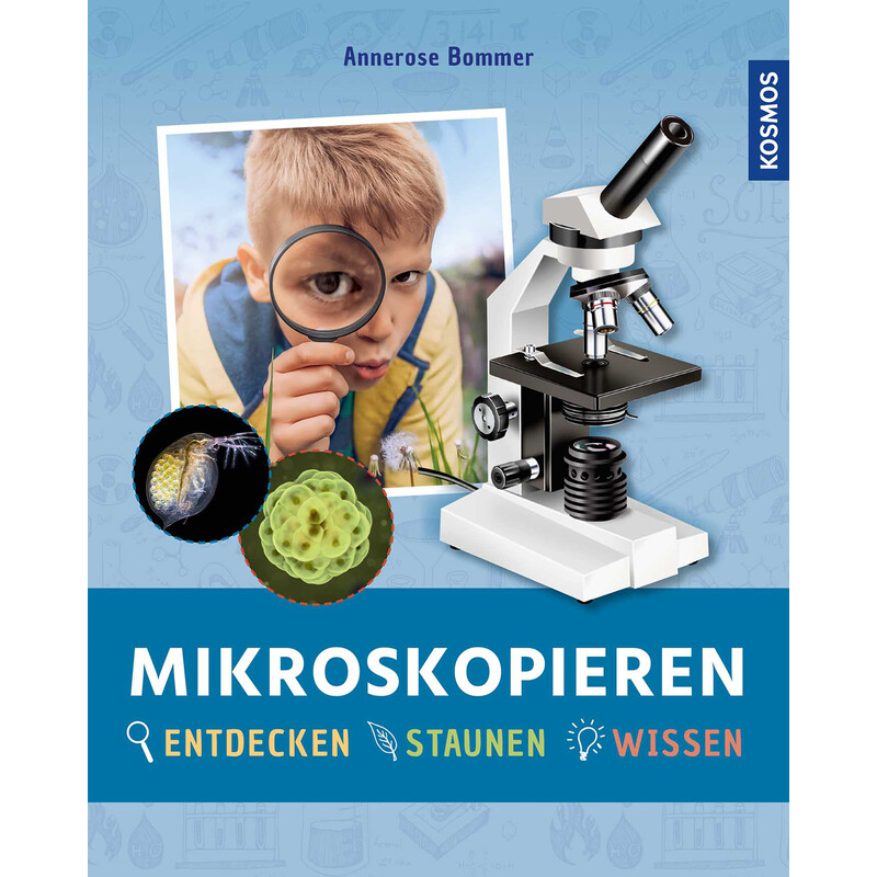 Omegon Microscope set, 1200x MonoView, camera, best selling introduction to microscopy, preparation equipment