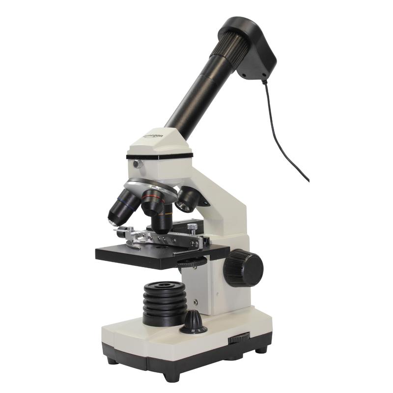 Omegon Microscópio Conjunto de Microscopia, MonoView 1200x, Câmara, Trabalho Padrão de Microscopia, Equipamento de Preparação