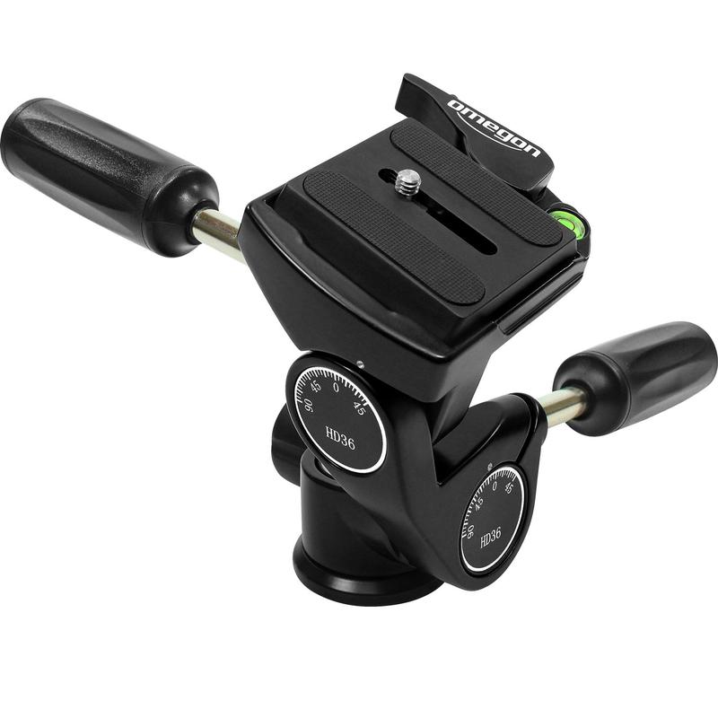 Omegon 3-vägstilt stativ-panoramahuvud PD36