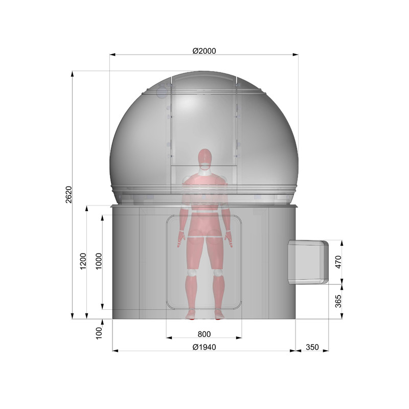 Omegon Observatoriekupol 2m diameter H120