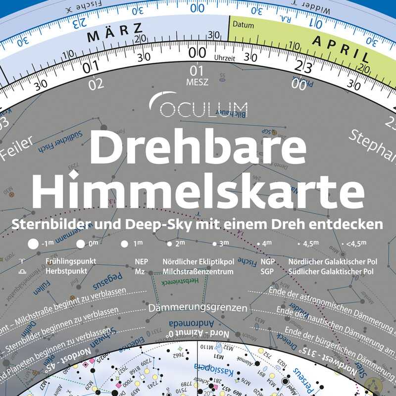 Oculum Verlag Sternkarte Drehbare Himmelskarte 29 cm