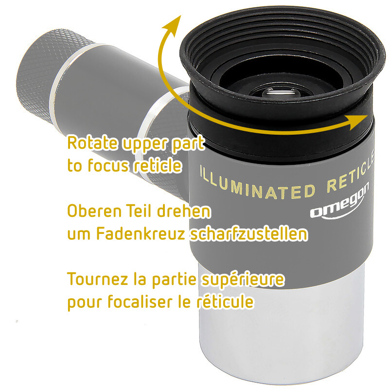 Omegon Ocular com mira 12 mm, iluminado