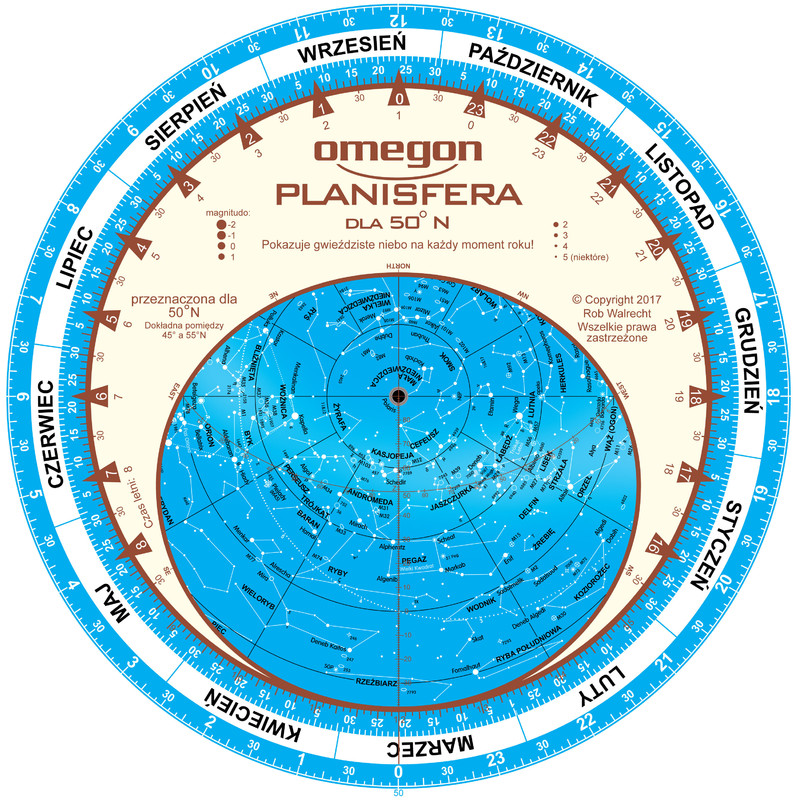 Omegon Obrotowa mapa nieba 25cm / 50°