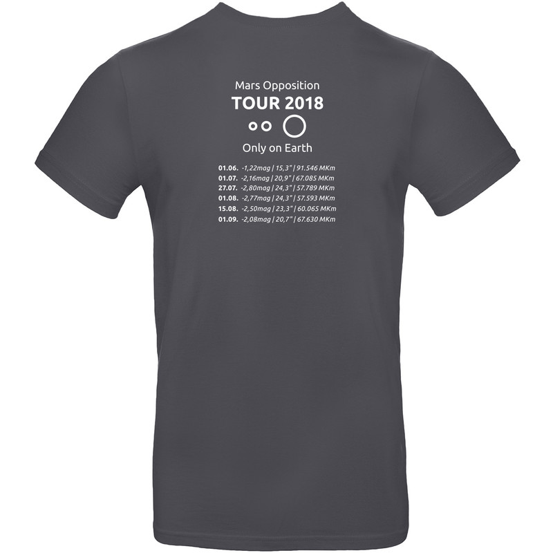 Omegon T-Shirt Maglietta con Marte in opposizione 2018 - Taglia 3XL grigia