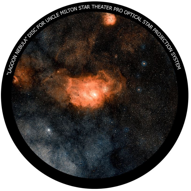 Omegon Diapositivo para o Star Theater Pro com motivo Nebulosa da Lagoa