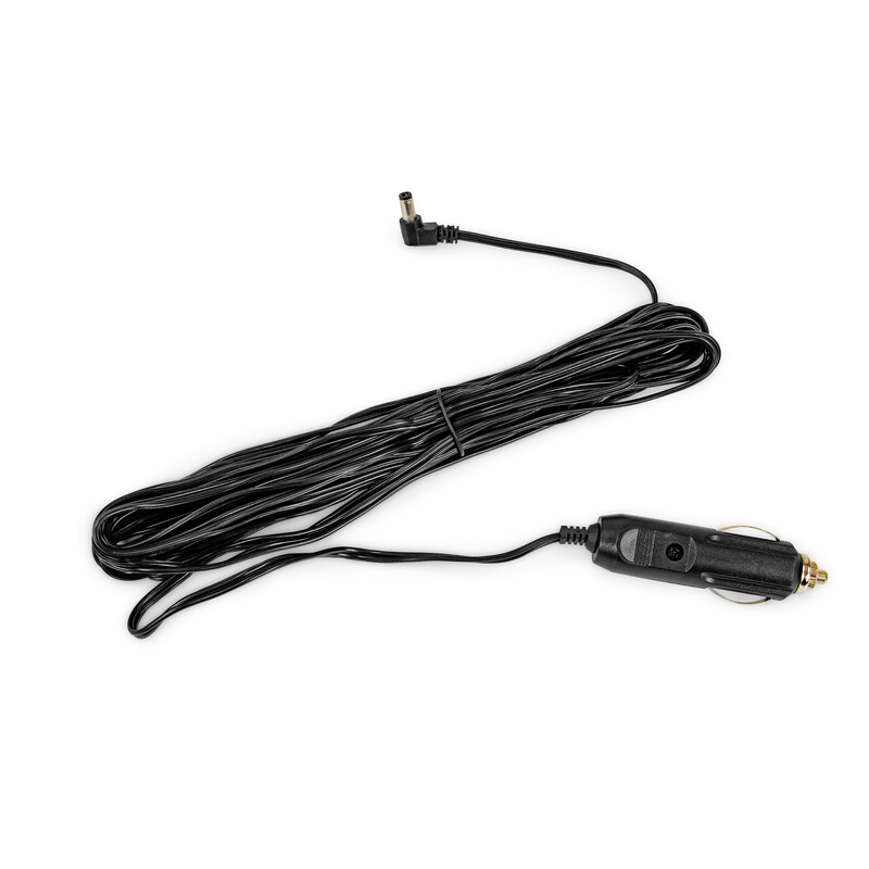 Omegon 12V kabel för bilbatteri (7 m) för cigarettändaruttag i bil 5,5x2,5 mm för Meade Teleskop