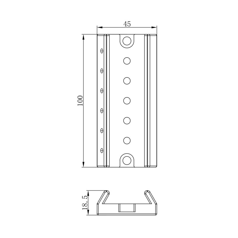 Omegon Rail de montage pour chercheur pour 72/400 Quintuplet APO