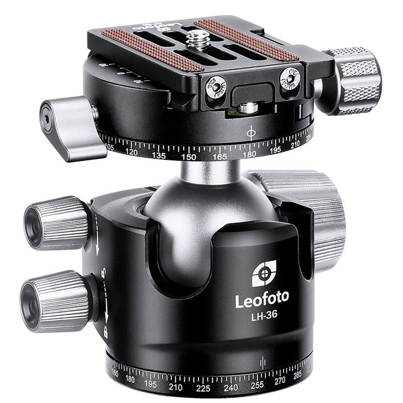 Leofoto Stativ-Kugelkopf LH-36R, Dual-Panoramafunktion + Schnellwechselplatte NP-50