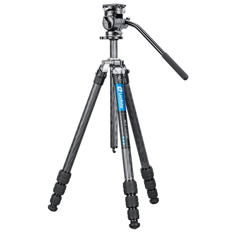 Leofoto Carbon-Dreibeinstativ LO-224C Mr.O + Videoneiger BV-1R