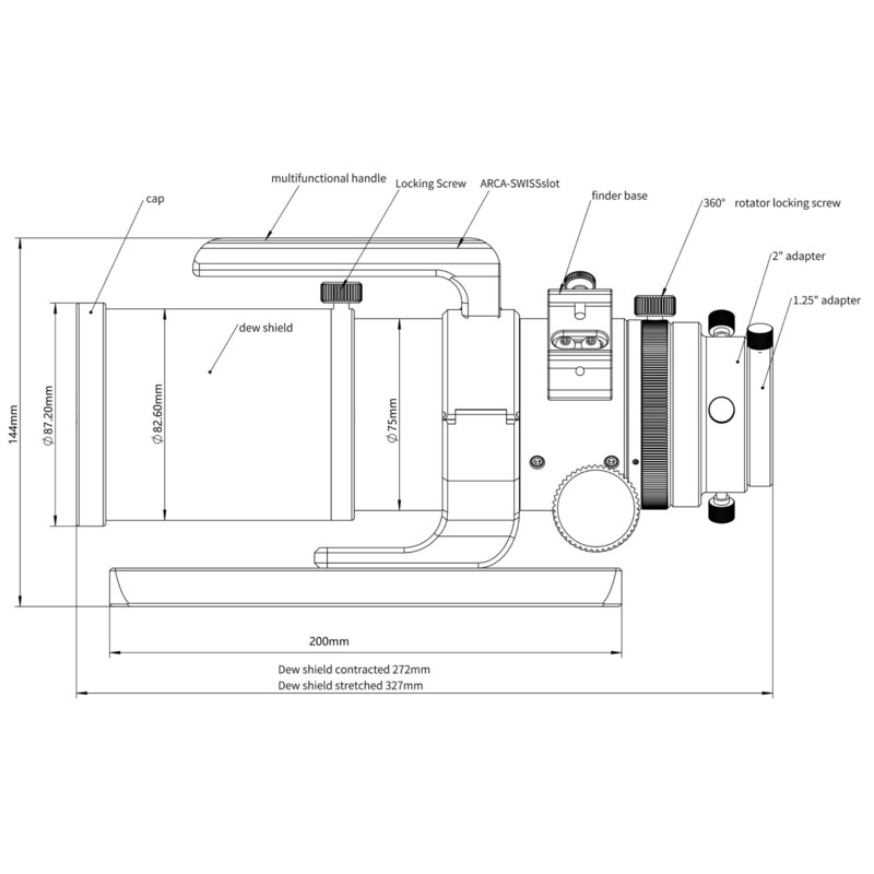 Omegon Rifrattore Apocromatico Pro APO AP 61/360 Triplet ED OTA