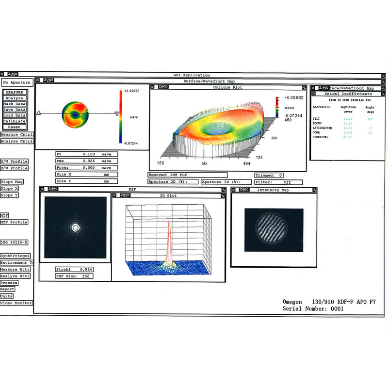 Omegon Refrator apocromático Pro APO AP 130/910  OTA
