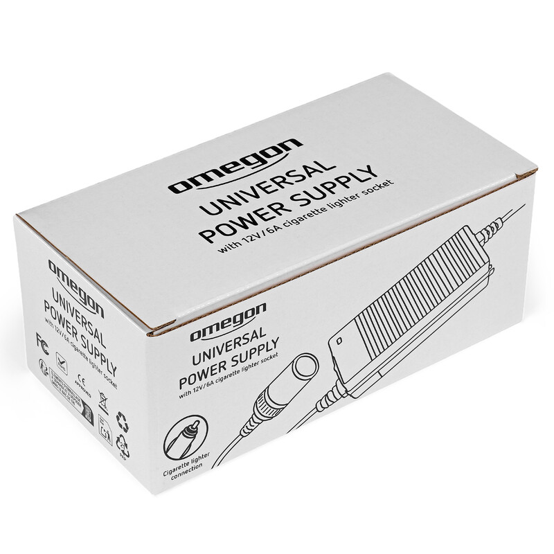 Omegon Euro-Universalnetzteil 12V/6A Zigarettenanzünderbuchse