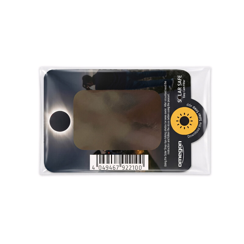 Omegon Sonnenfilter Solar Safe Easy Cam Filter im Display mit 50 Stück