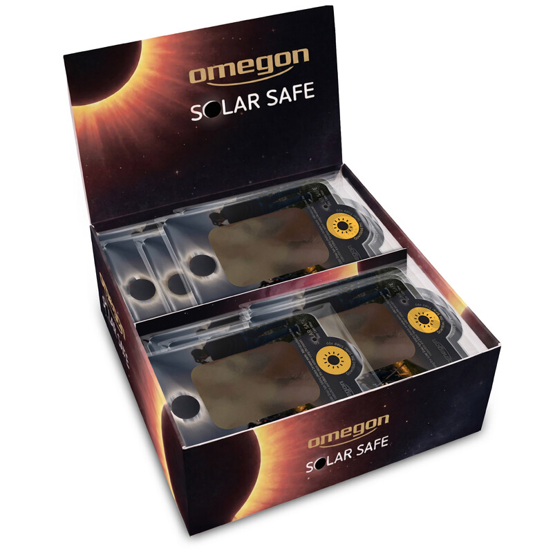 Omegon Solar Safe Easy Cam Filter in a display pack of 50