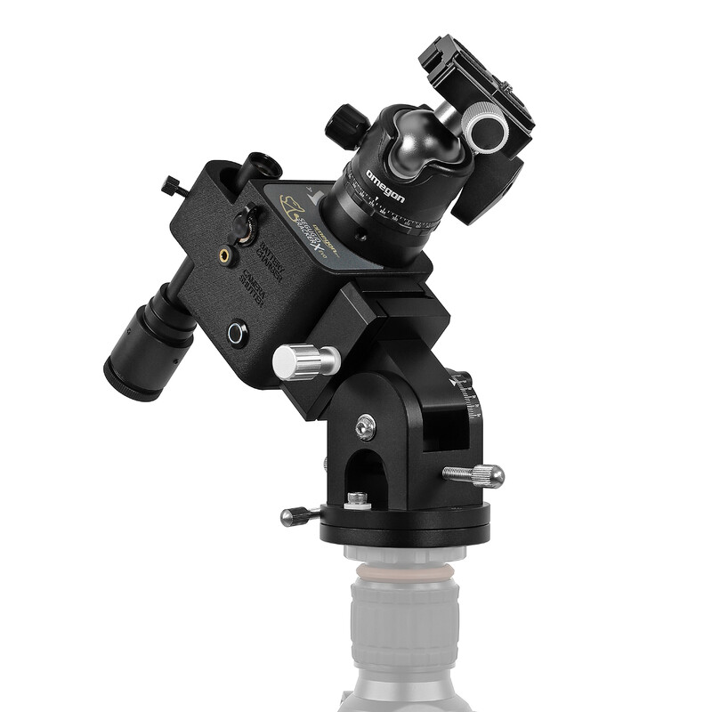 Omegon Montatura Set Segugio Tracker con testa a sfera, testa equatoriale Deluxe e cercatore polare