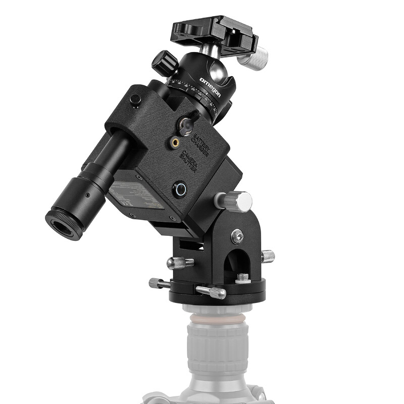 Omegon Montura Kit Segugio Tracker con rótula de trípode esférica, cuñas ecuatoriales Deluxe y buscador de polo