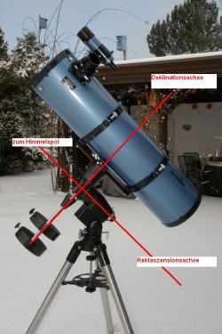 Lunette avec monture équatoriale